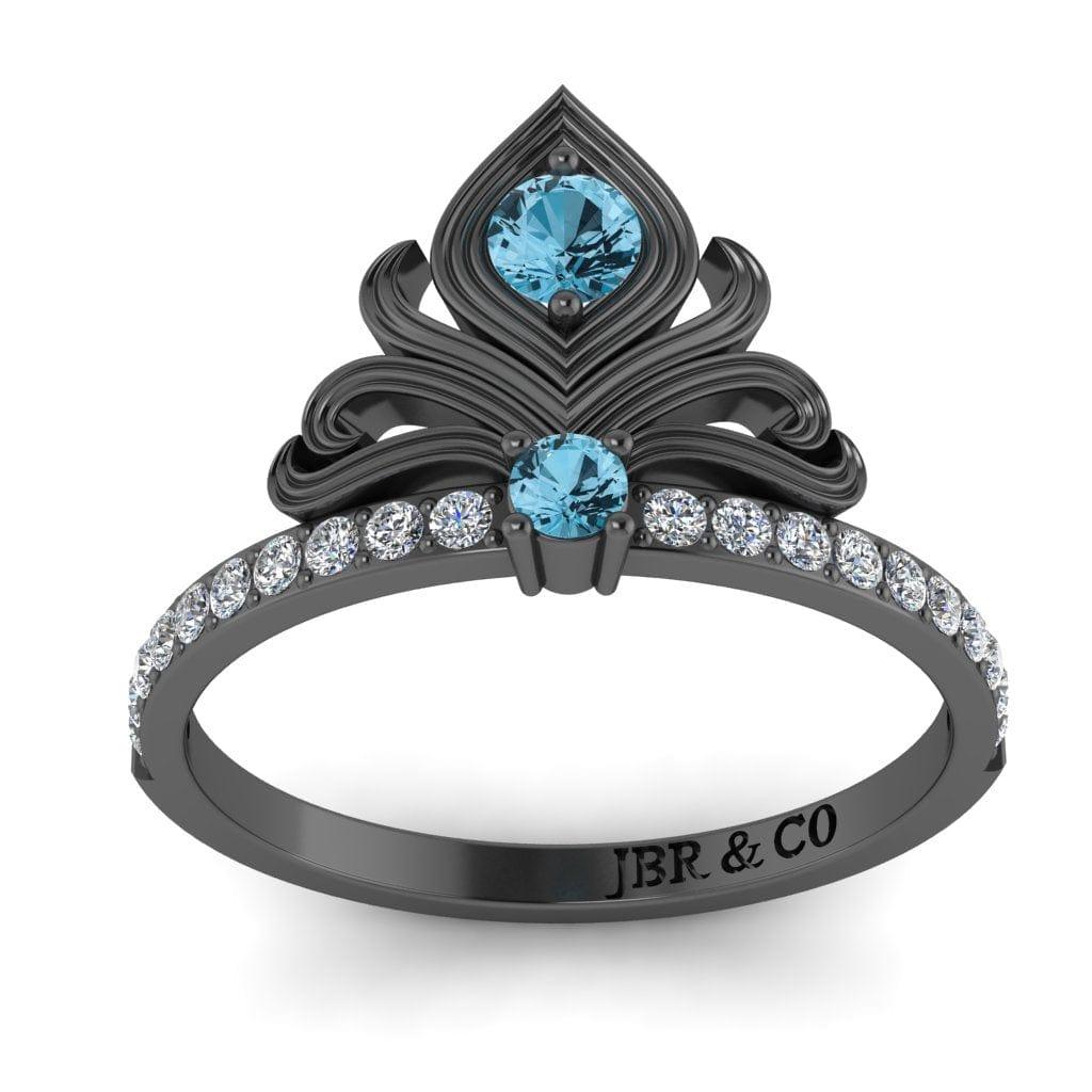 JBR Jeweler Silver Ring JBR Aladdin Flower Design Round Cut Cocktail Sterling Silver Ring