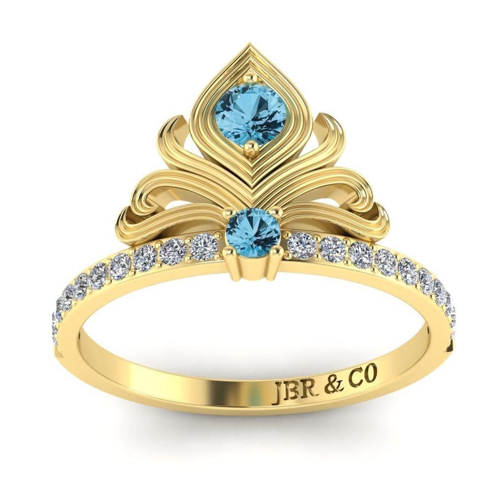 JBR Jeweler Silver Ring JBR Aladdin Flower Design Round Cut Cocktail Sterling Silver Ring