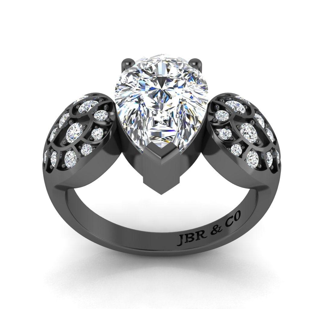 JBR Angel Wings 3.0CT Pear Cut Sterling Silver Ring - JBR Jeweler