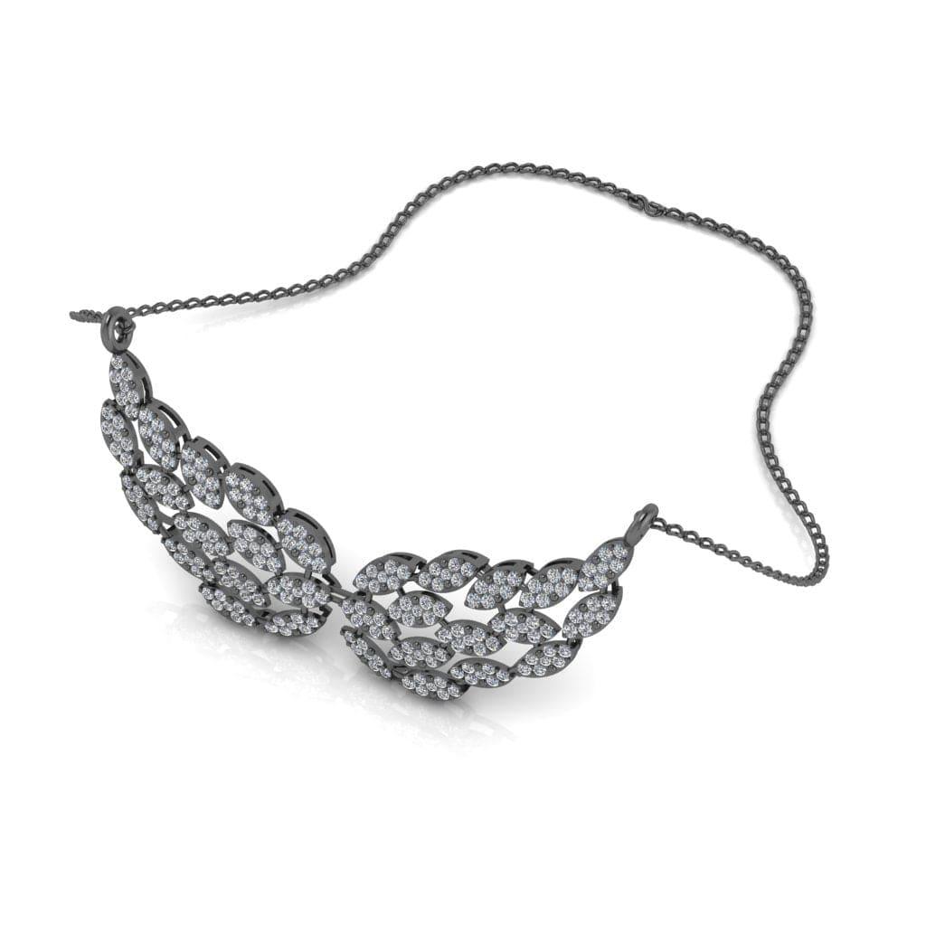 JBR Angle Wing Design Sterling Silver Necklace - JBR Jeweler