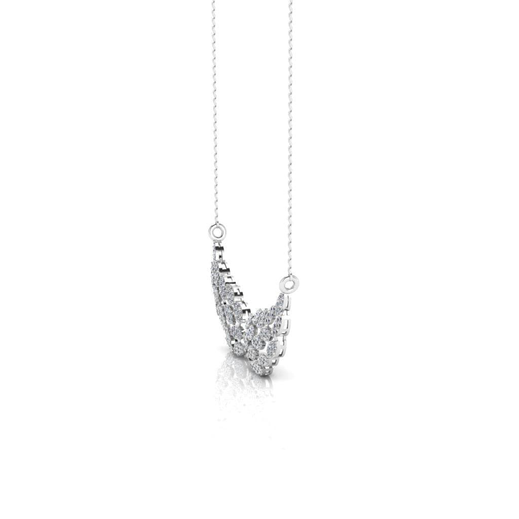 JBR Angle Wing Design Sterling Silver Necklace - JBR Jeweler