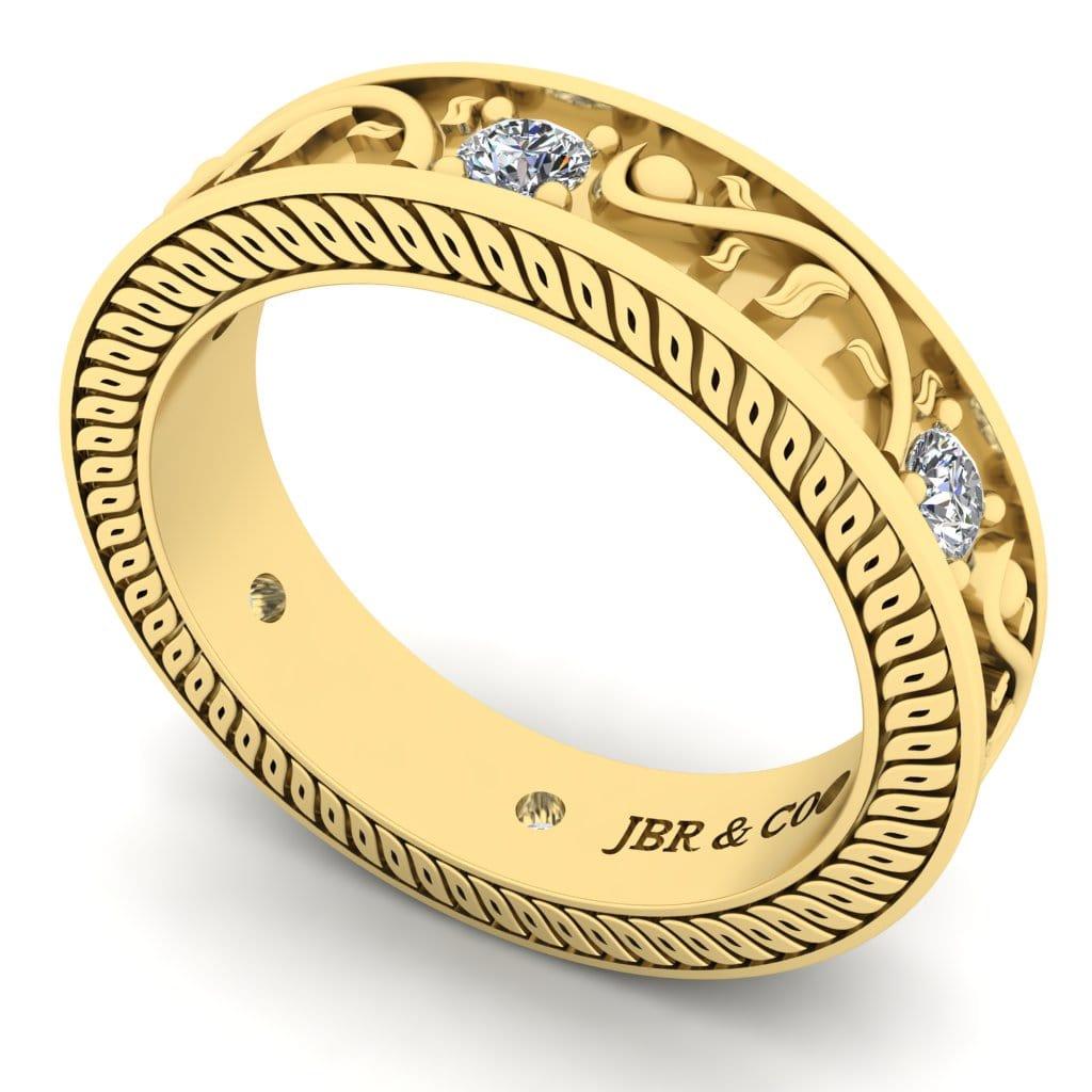 JBR Antique Design Round Cut Sterling Silver Women's Band - JBR Jeweler