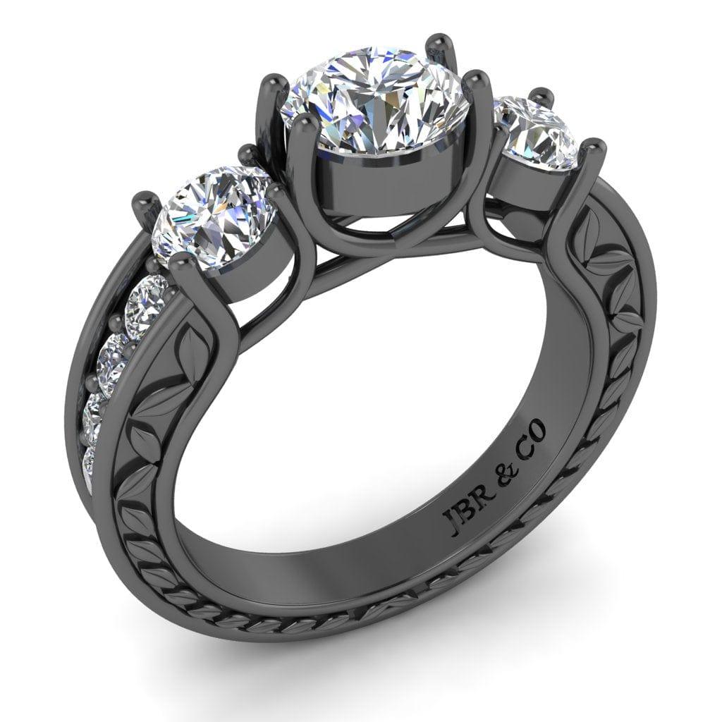 JBR Jeweler Silver Ring JBR AntiqueThree Stone Round Cut Sterling Silver Ring