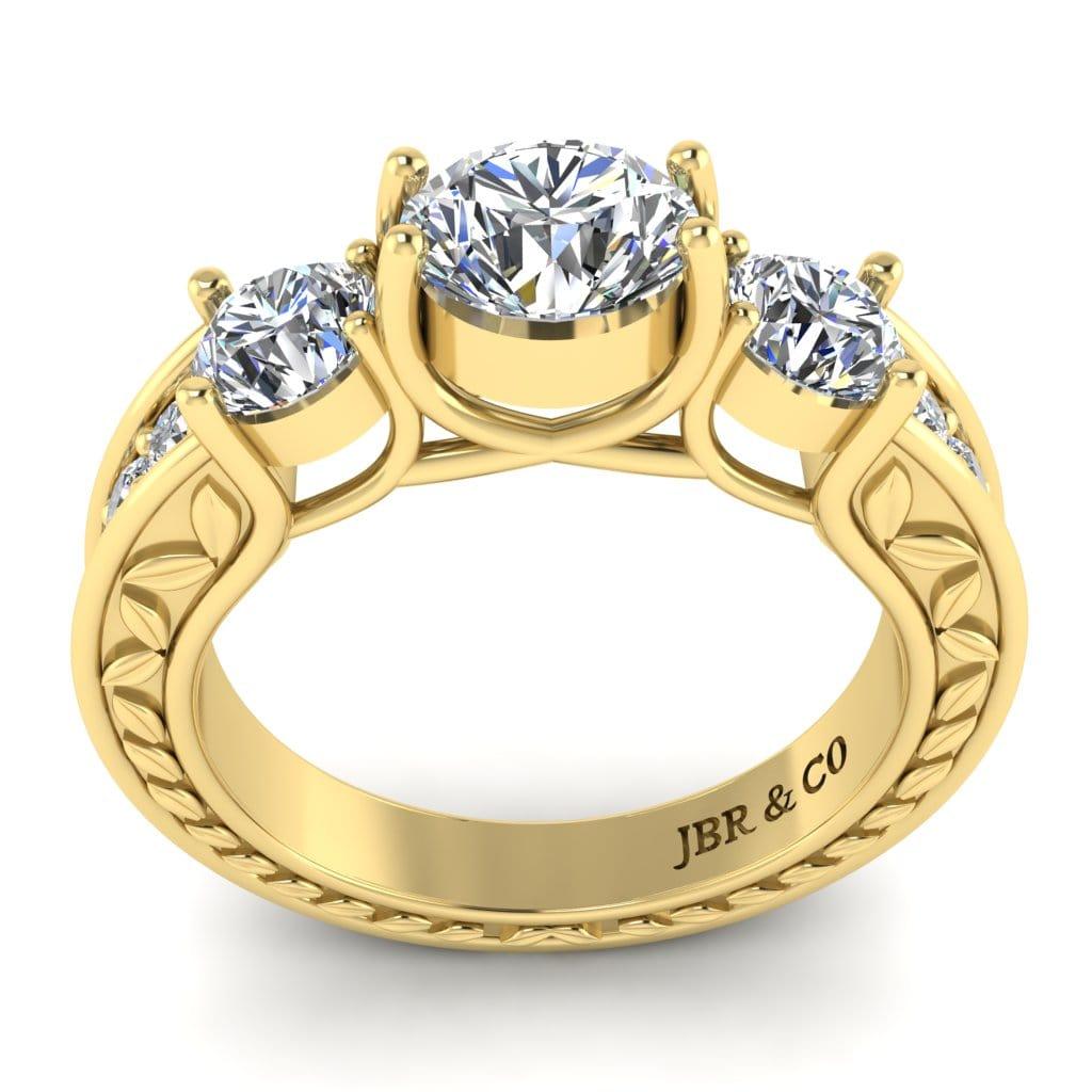 JBR Jeweler Silver Ring JBR AntiqueThree Stone Round Cut Sterling Silver Ring