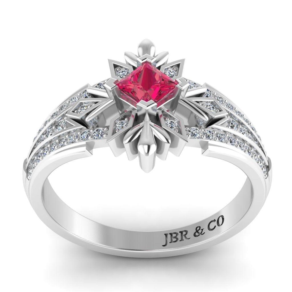 JBR Aquamarine Elsa Snowflake S925 Sterling Silver Ring - JBR Jeweler