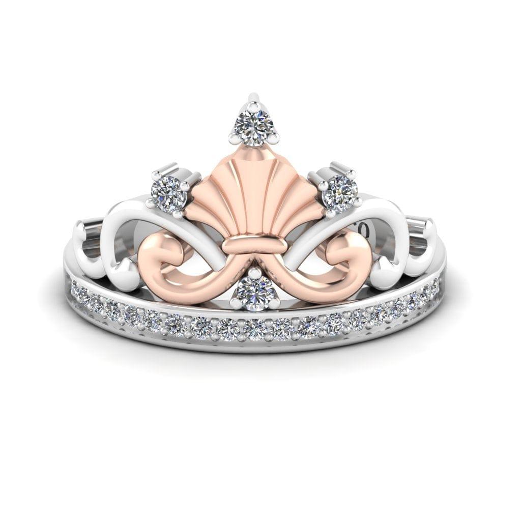 JBR Ariel Style Tiara Round Cut Sterling Silver Ring - JBR Jeweler