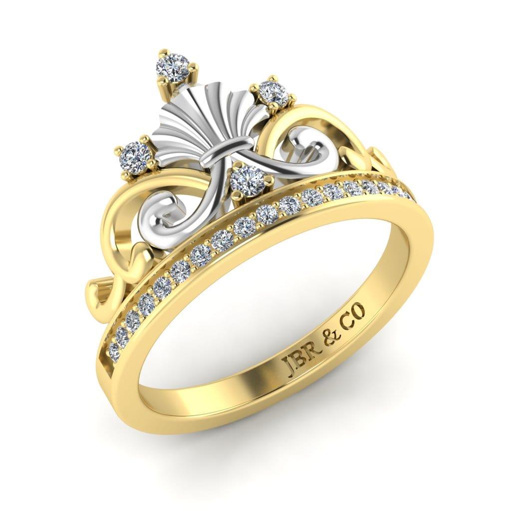 JBR Ariel Style Tiara Round Cut Sterling Silver Ring - JBR Jeweler