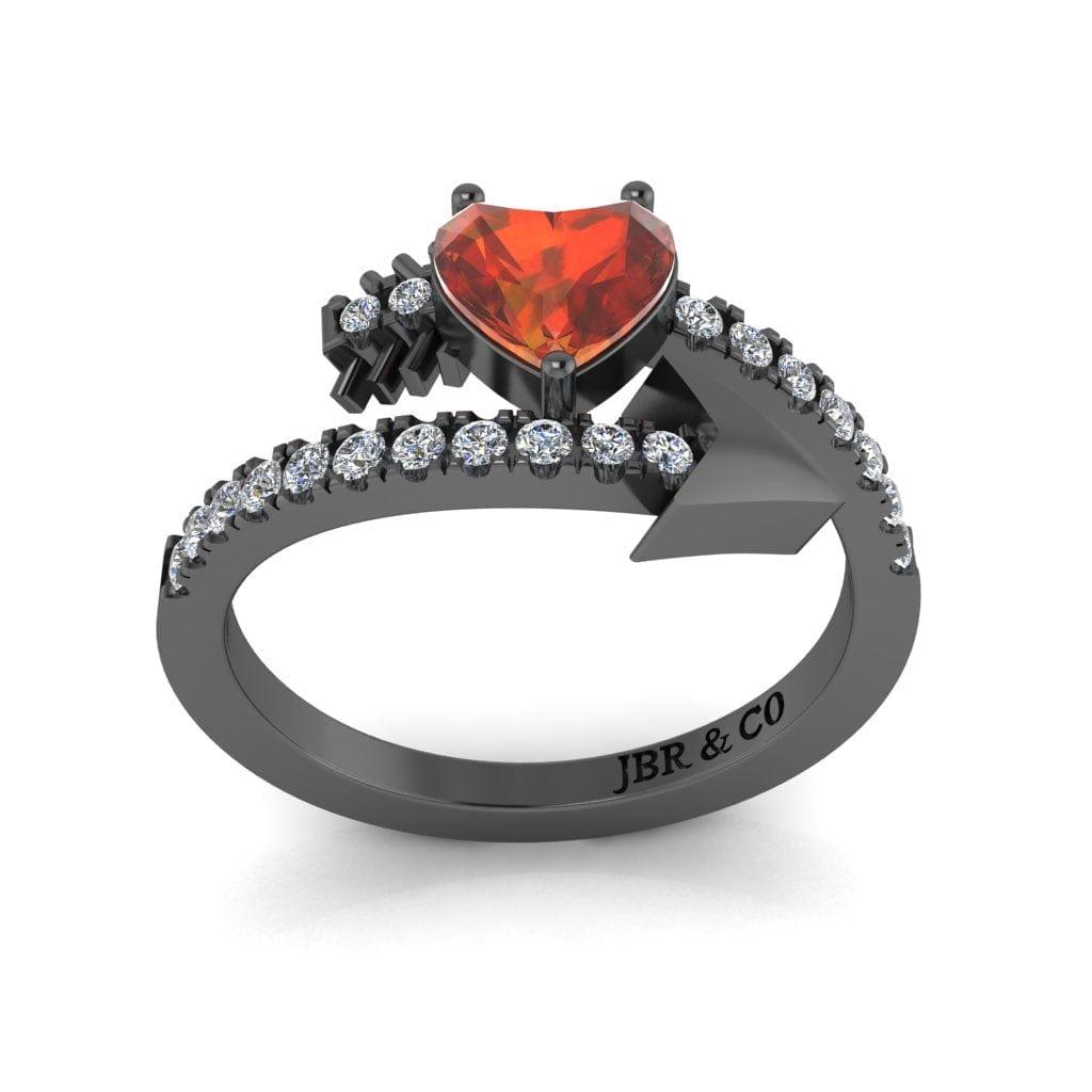 JBR Arrow Heart Cut Garnet 925 Sterling Silver Promise Rings - JBR Jeweler