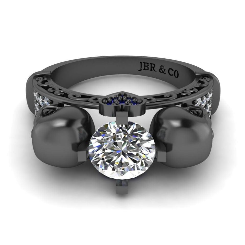 JBR Art Deco Skull S925 Engagement Ring For Women - JBR Jeweler
