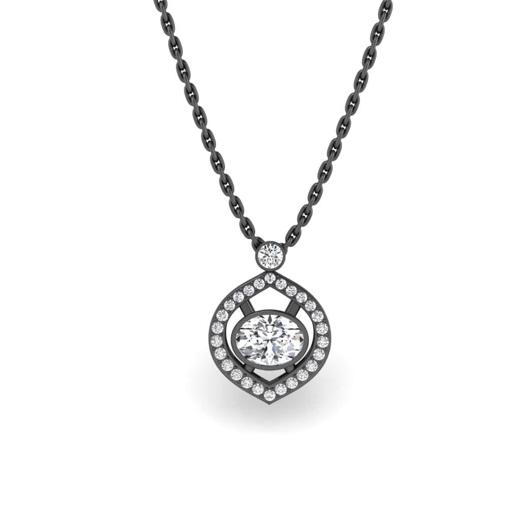 JBR Bezel Set Simple Oval Cut Sterling Silver Necklace - JBR Jeweler