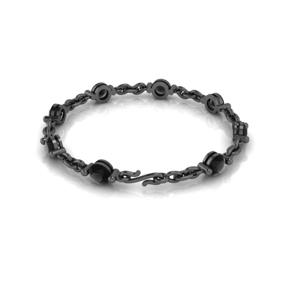 JBR Black Simulants Diamond Chain Link Bracelet - JBR Jeweler