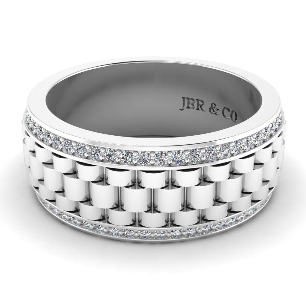 JBR Bold Style Sterling Silver Men’s Wedding Band - JBR Jeweler