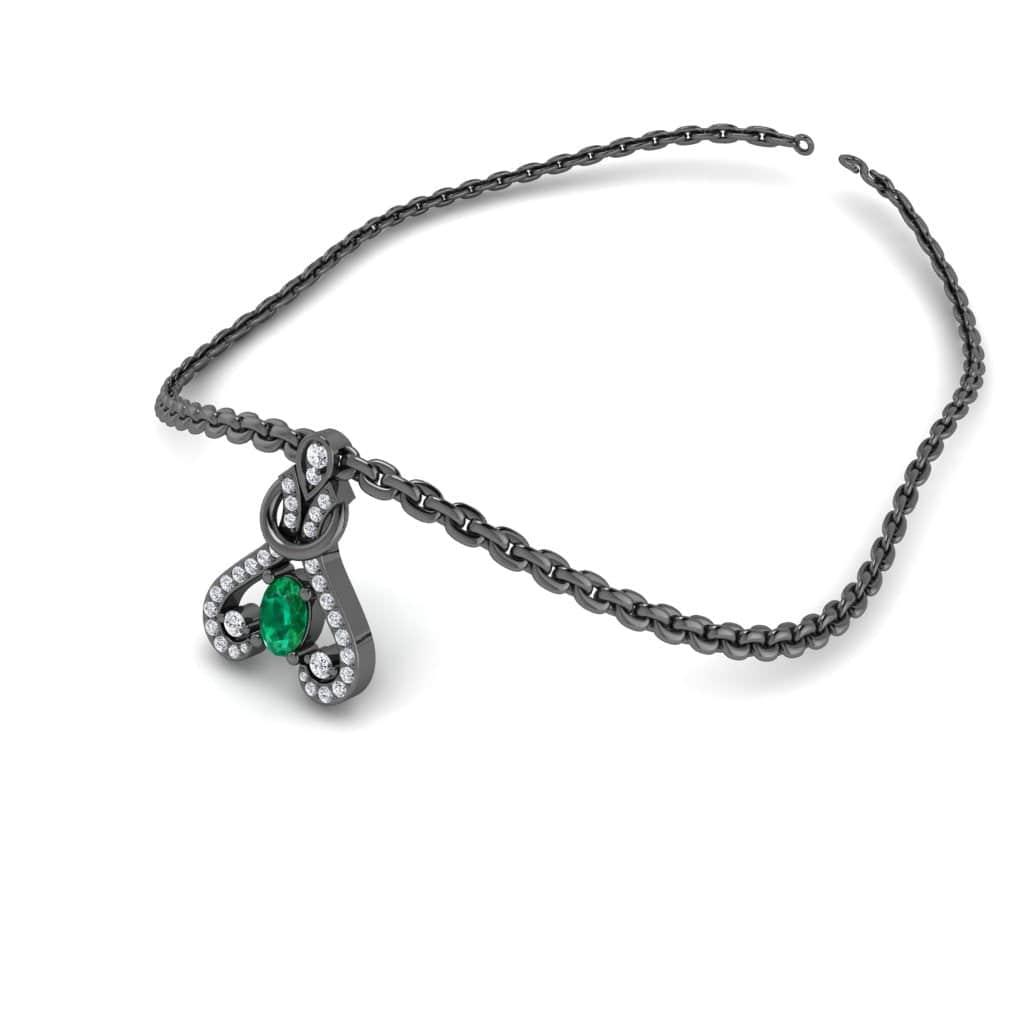 JBR Cinderella Dream Round Cut Diamond Sterling Silver Necklace - JBR Jeweler