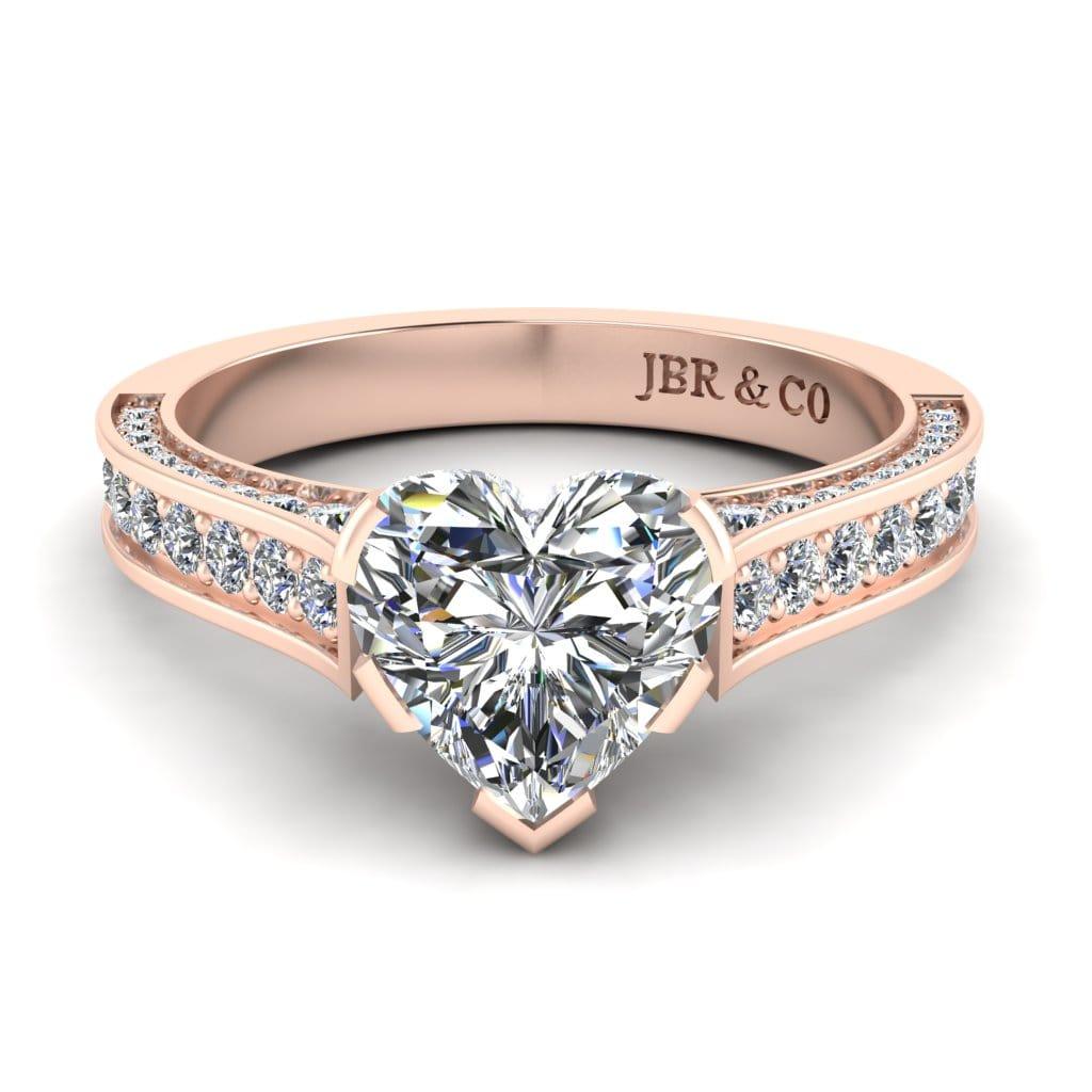 JBR Jeweler Silver Ring 3 / Silver Rose Gold Plated JBR Classic Heart Cut Sterling Silver Ring