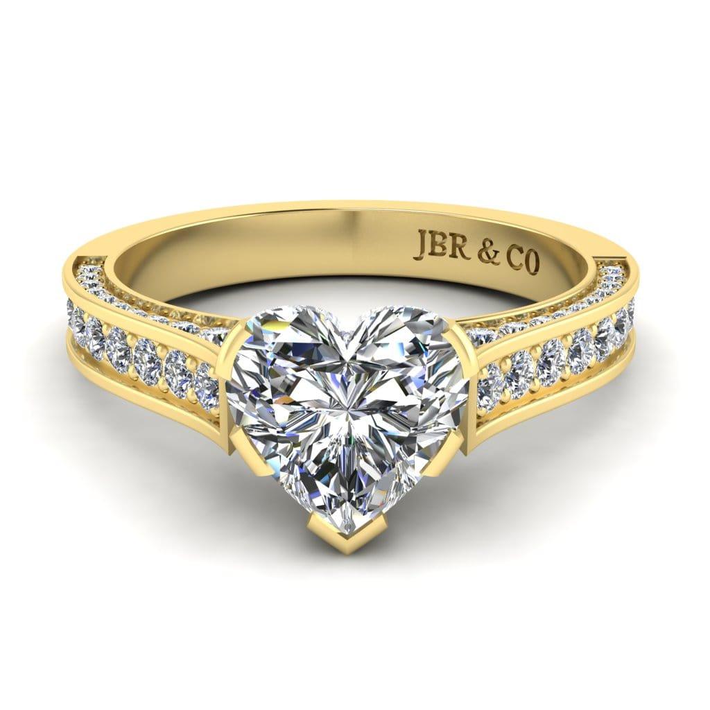JBR Jeweler Silver Ring 3 / Silver Yellow Gold Plated JBR Classic Heart Cut Sterling Silver Ring