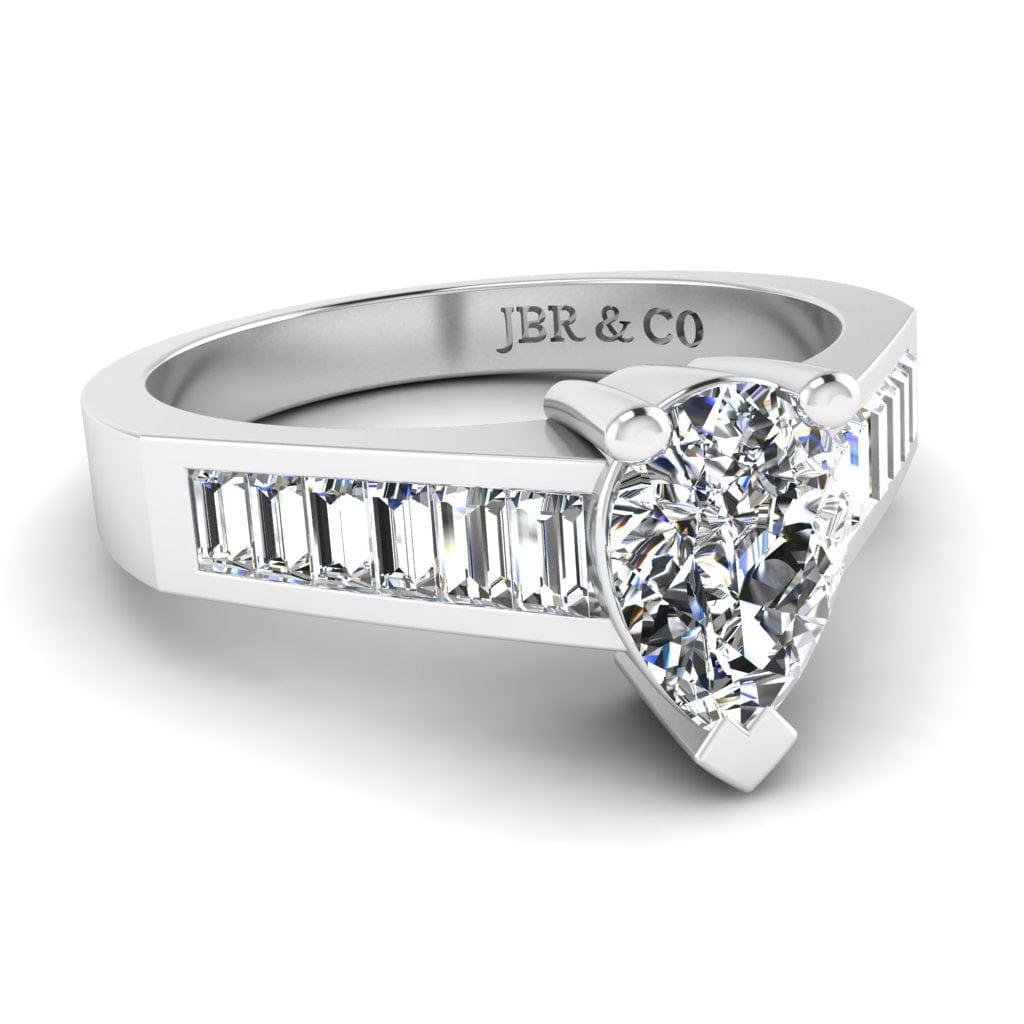 JBR Classic Pear Cut Sterling Silver Ring - JBR Jeweler