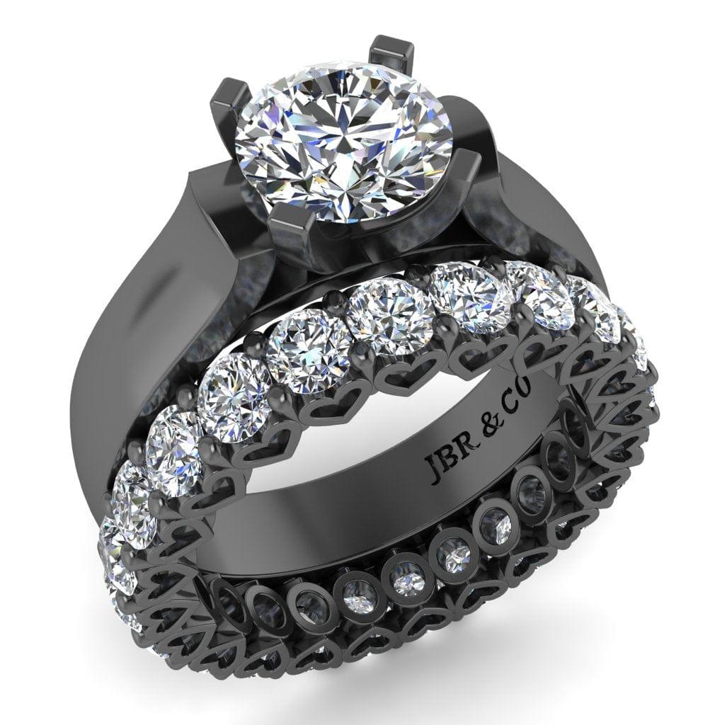 JBR Jeweler Silver Ring JBR Classic Round Cut Sterling Silver Ring Bridal Set
