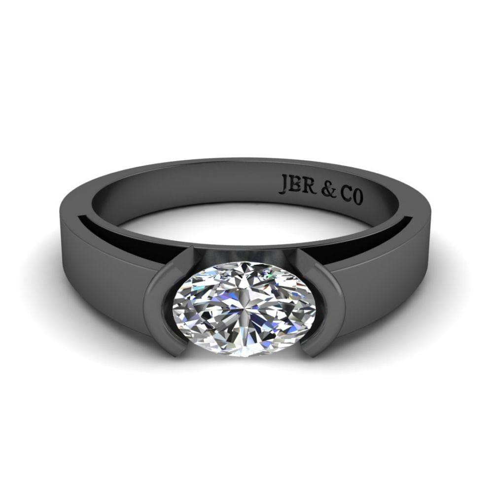 JBR Classic Solitaire Oval Cut Sterling Silver Ring - JBR Jeweler