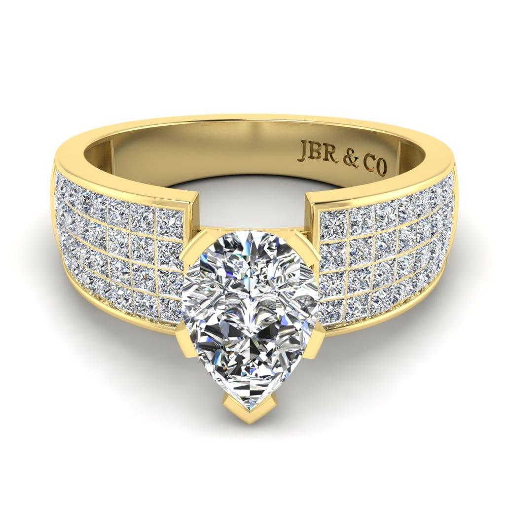 JBR Classic Solitaire Pear Cut Sterling Silver Ring - JBR Jeweler