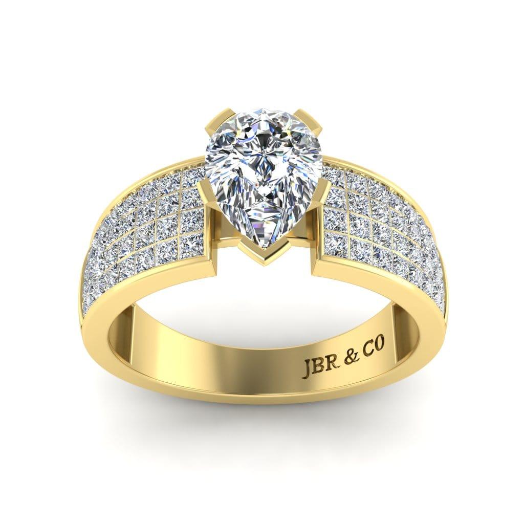 JBR Classic Solitaire Pear Cut Sterling Silver Ring - JBR Jeweler
