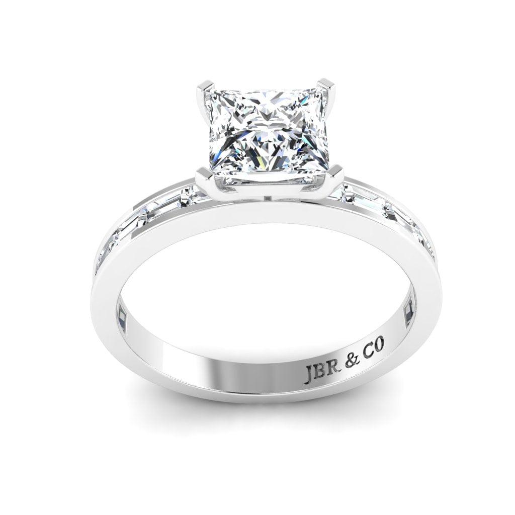 JBR Jeweler Silver Ring JBR Classic Solitaire Princess Cut Sterling Silver Promise Ring