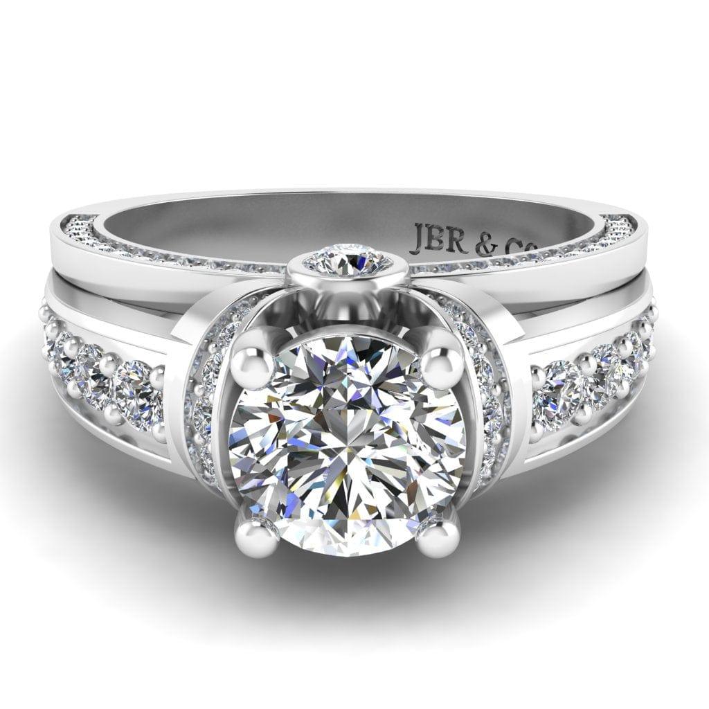 JBR “Collar” Modern Round Cut Sterling Silver Ring - JBR Jeweler
