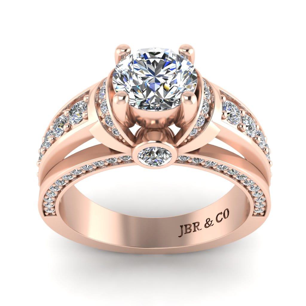 JBR “Collar” Modern Round Cut Sterling Silver Ring - JBR Jeweler