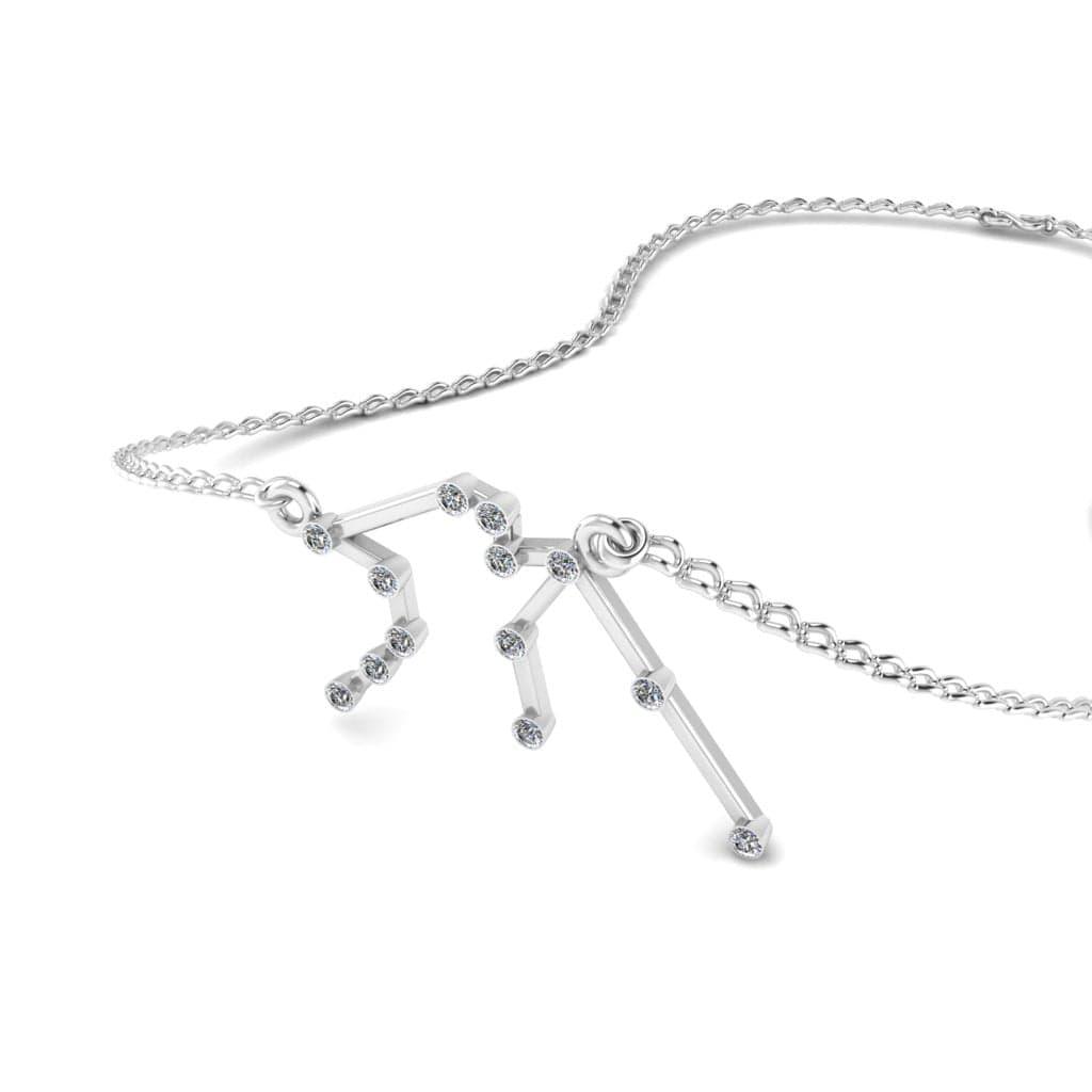 JBR Dainty Aquarius Zodiac Sign Sterling Silver Necklace - JBR Jeweler