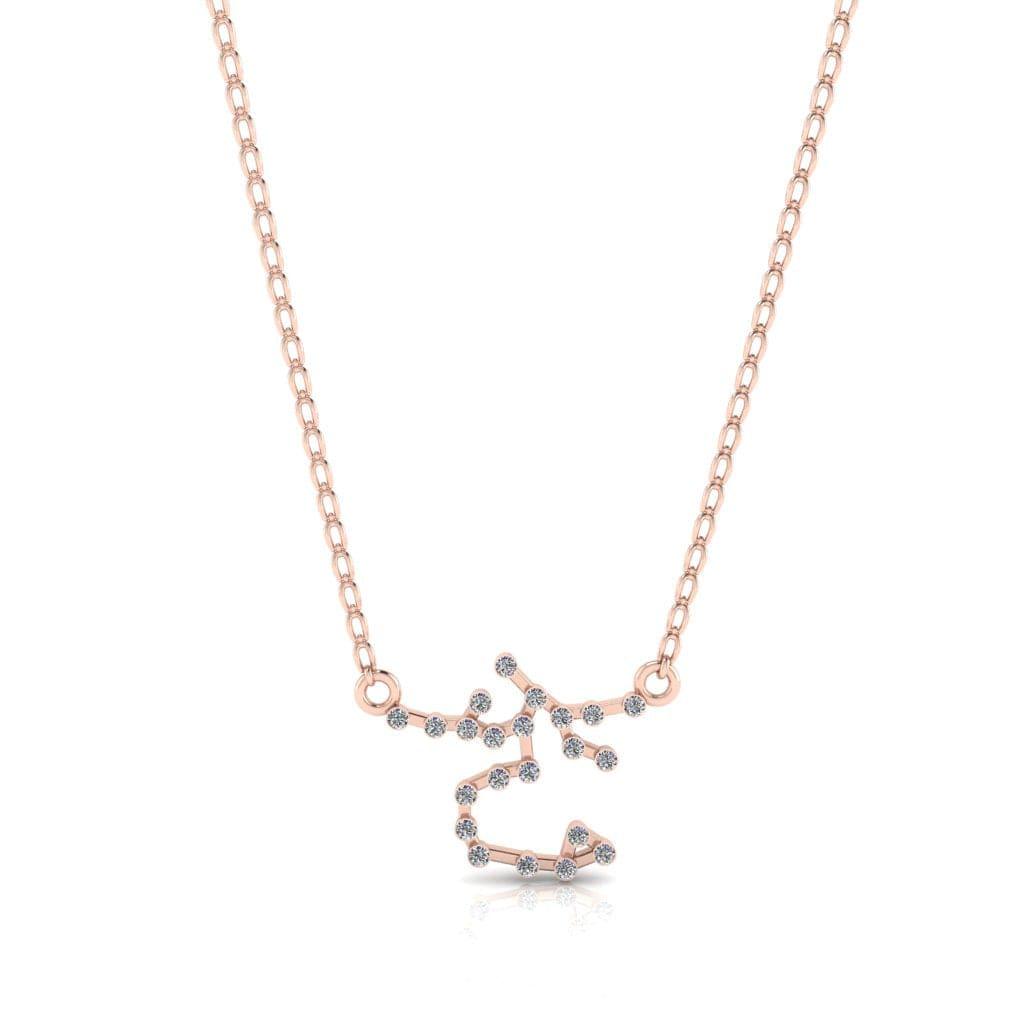 JBR Jeweler Silver Necklace 14 / Silver Rose Gold Plated JBR Dainty Sagittarius Zodiac Sign Sterling Silver Necklace