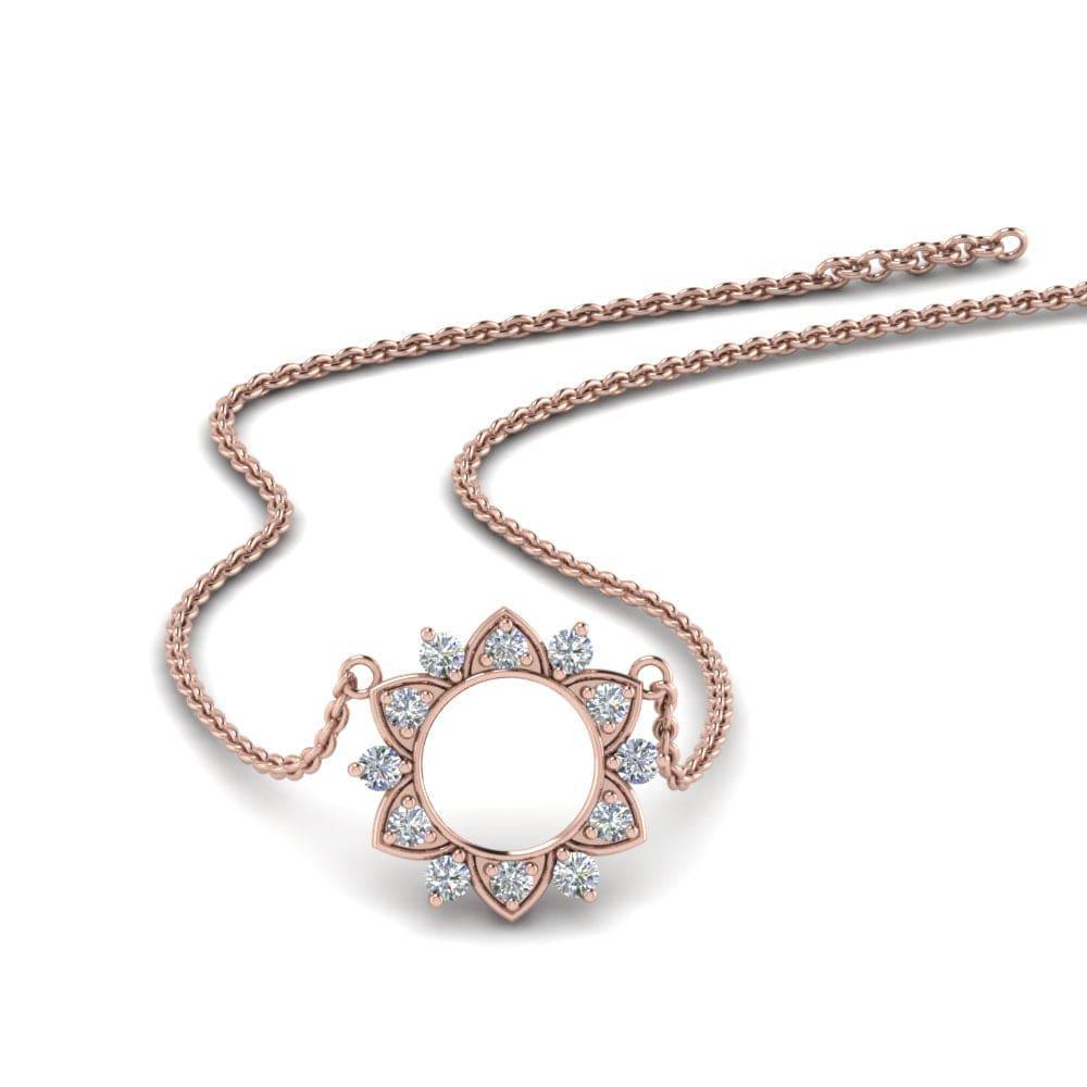 JBR Daisy Round Diamond Circle Sterling Silver Pendant - JBR Jeweler