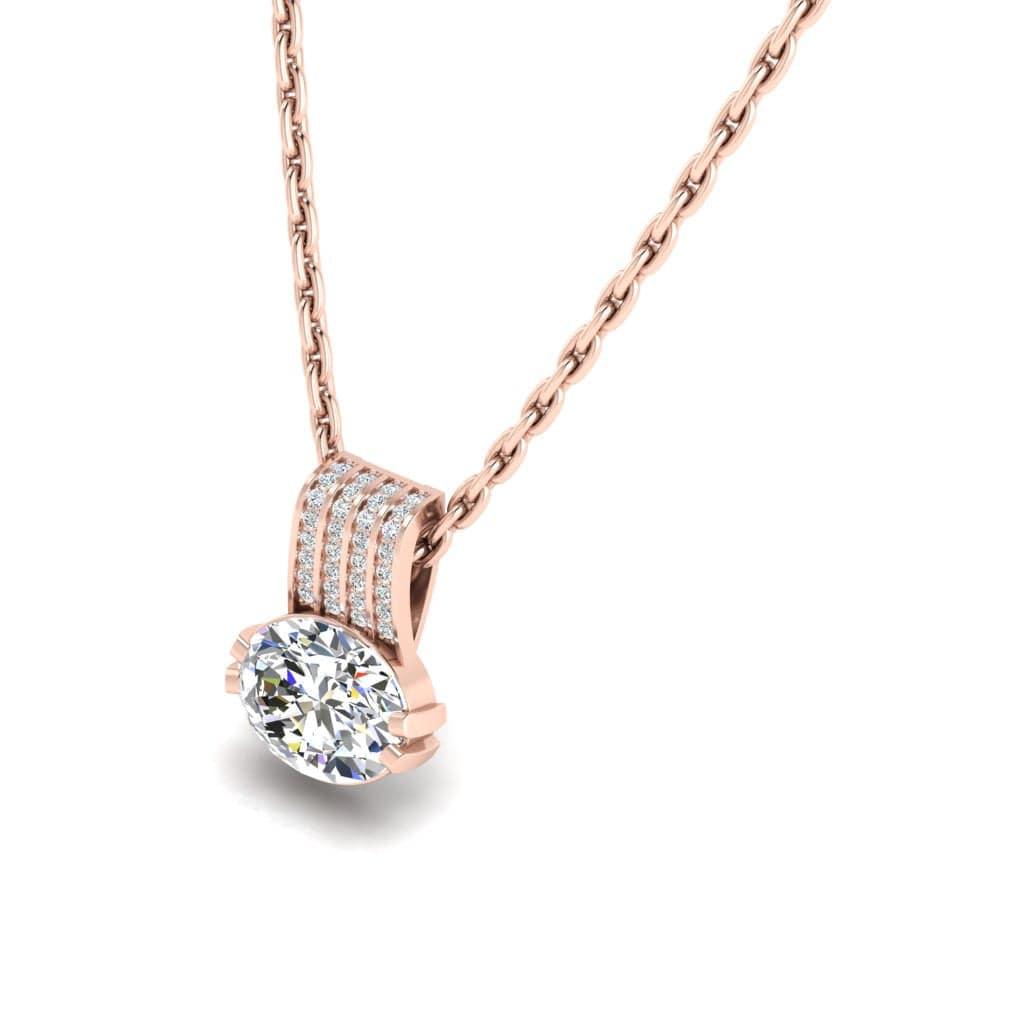 JBR Dazzling Oval Cut Diamond Sterling Silver Pendant Necklace - JBR Jeweler
