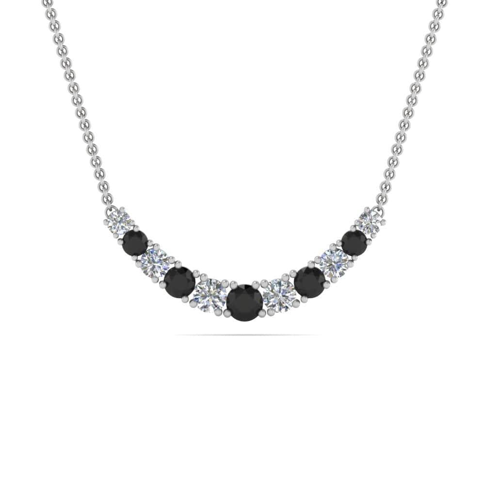 JBR Diamond Graduated Smile Sterling Silver Necklace - JBR Jeweler