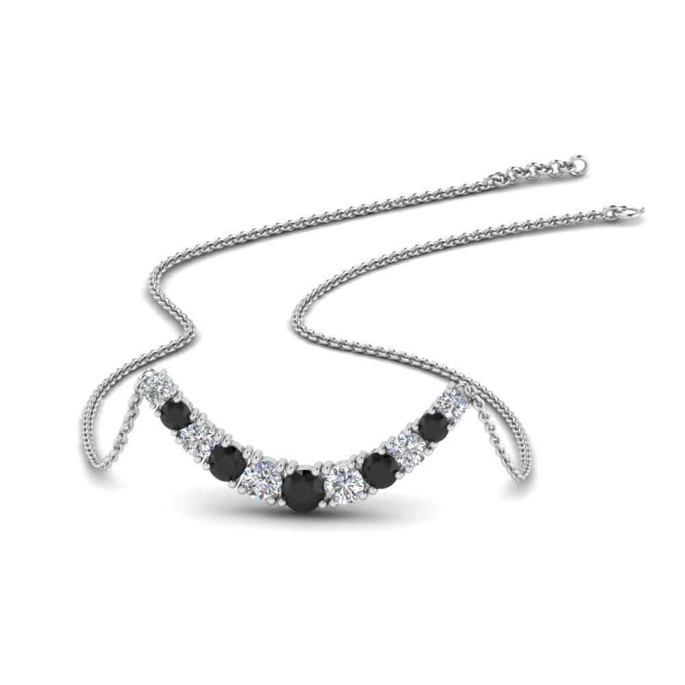 JBR Diamond Graduated Smile Sterling Silver Necklace - JBR Jeweler