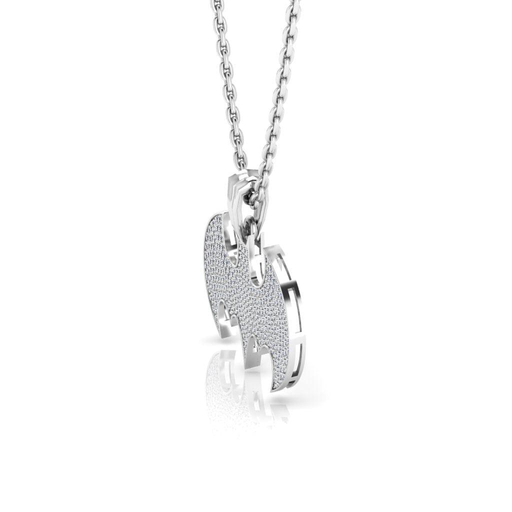 JBR Double Iced Out Ghost Pendant and Chain in Sterling Silver - JBR Jeweler