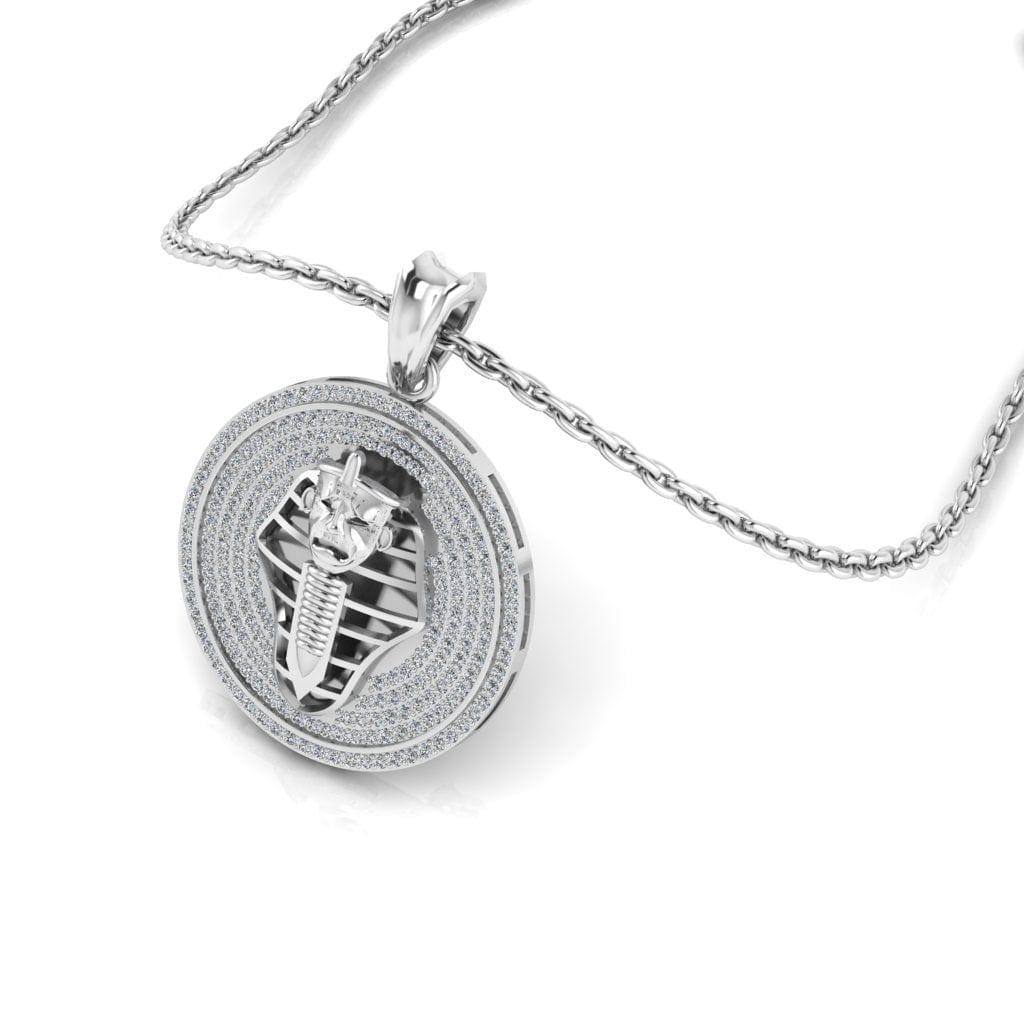 JBR “Egyptian mummies “ Round Cut Sterling Silver Necklace - JBR Jeweler