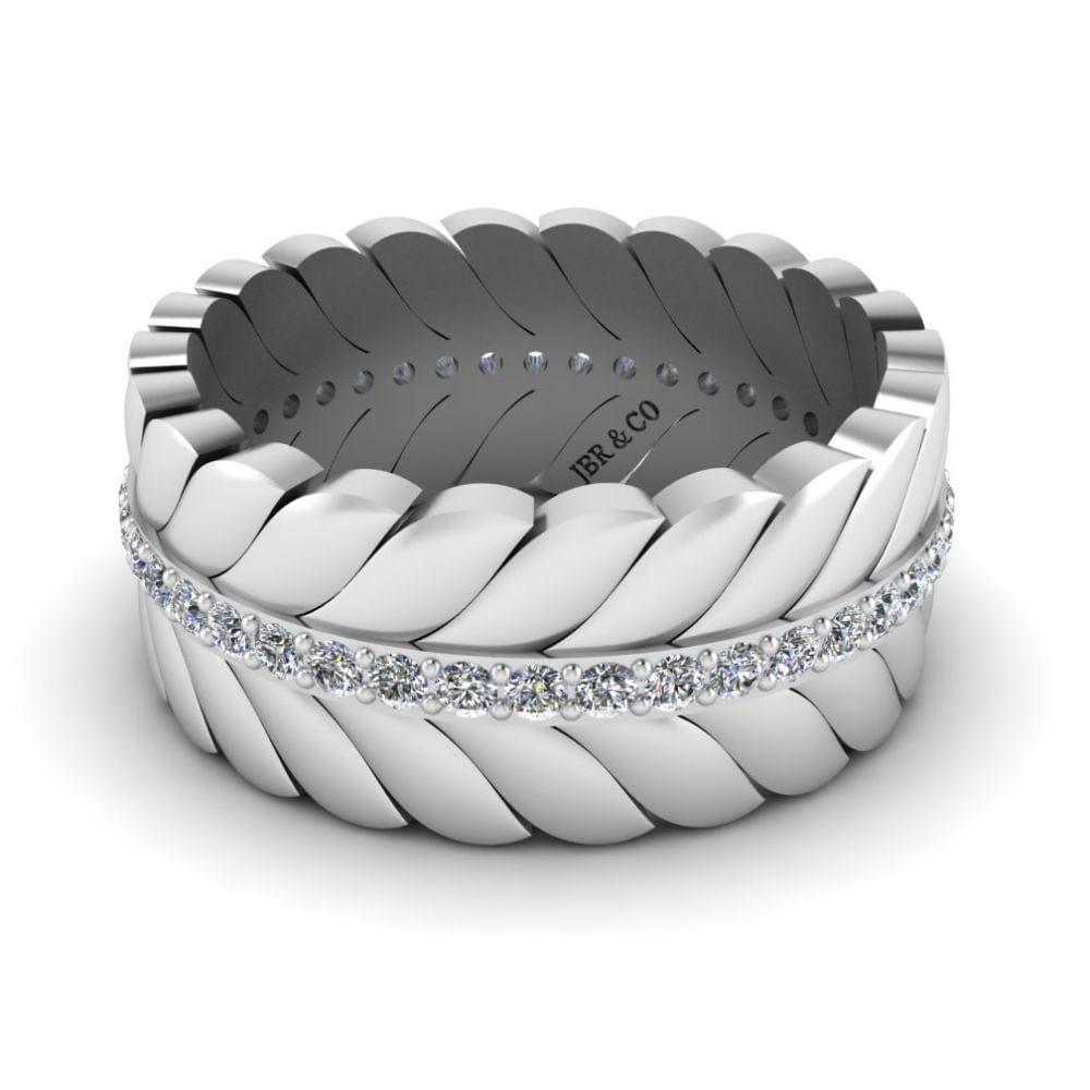 JBR Jeweler Silver Ring 3 / Silver JBR Elegant Chanel Leaf Wedding Ring In Sterling Silver