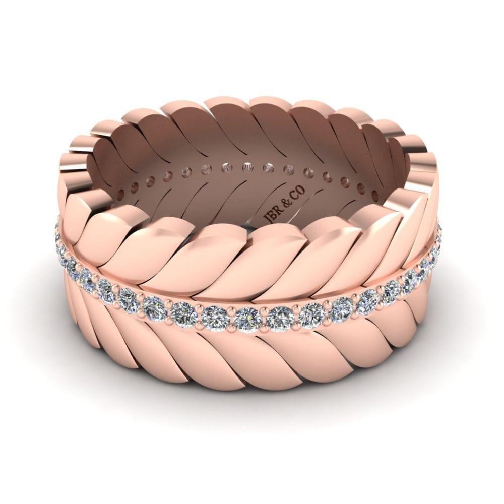 JBR Elegant Chanel Leaf Wedding Ring In Sterling Silver - JBR Jeweler