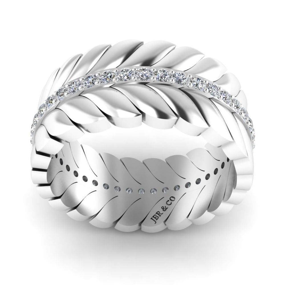 JBR Jeweler Silver Ring JBR Elegant Chanel Leaf Wedding Ring In Sterling Silver