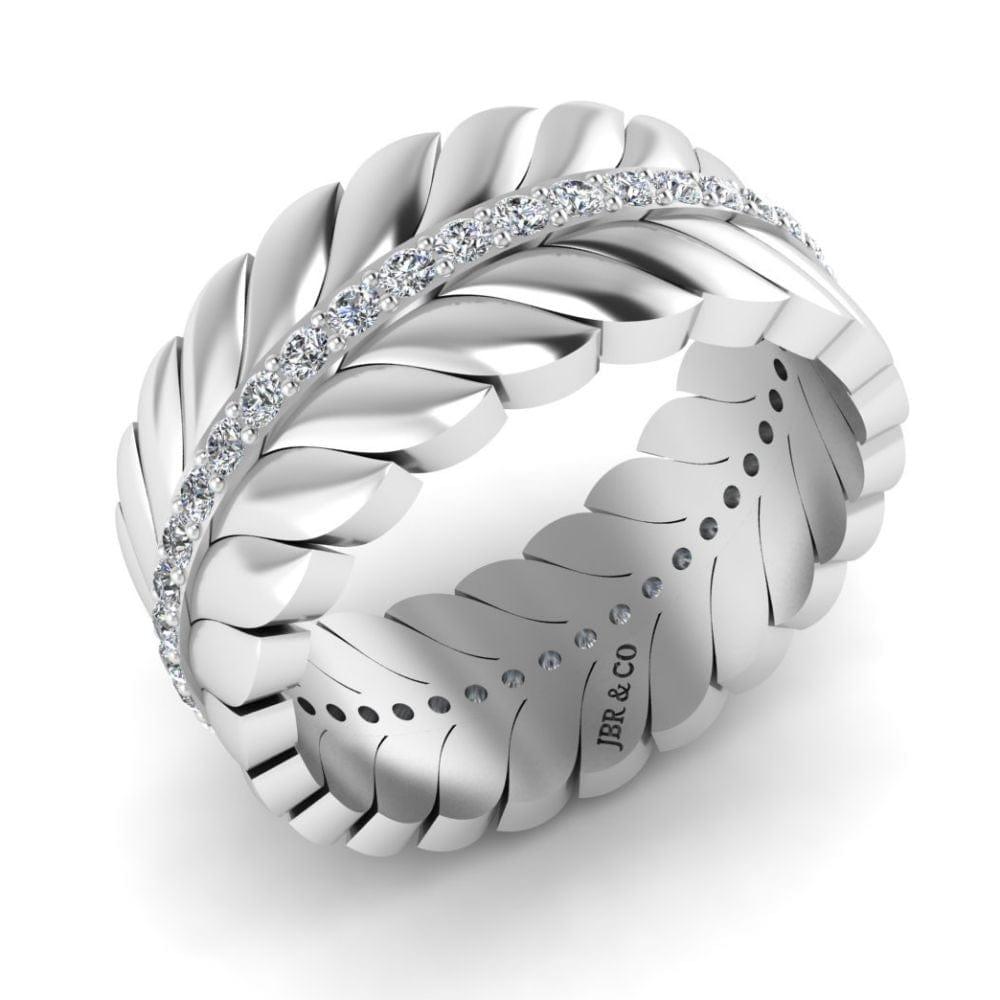 JBR Jeweler Silver Ring JBR Elegant Chanel Leaf Wedding Ring In Sterling Silver