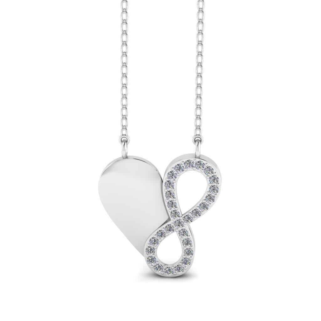JBR “Endless Love”Heart and Infinty Sterling Silver Necklace - JBR Jeweler