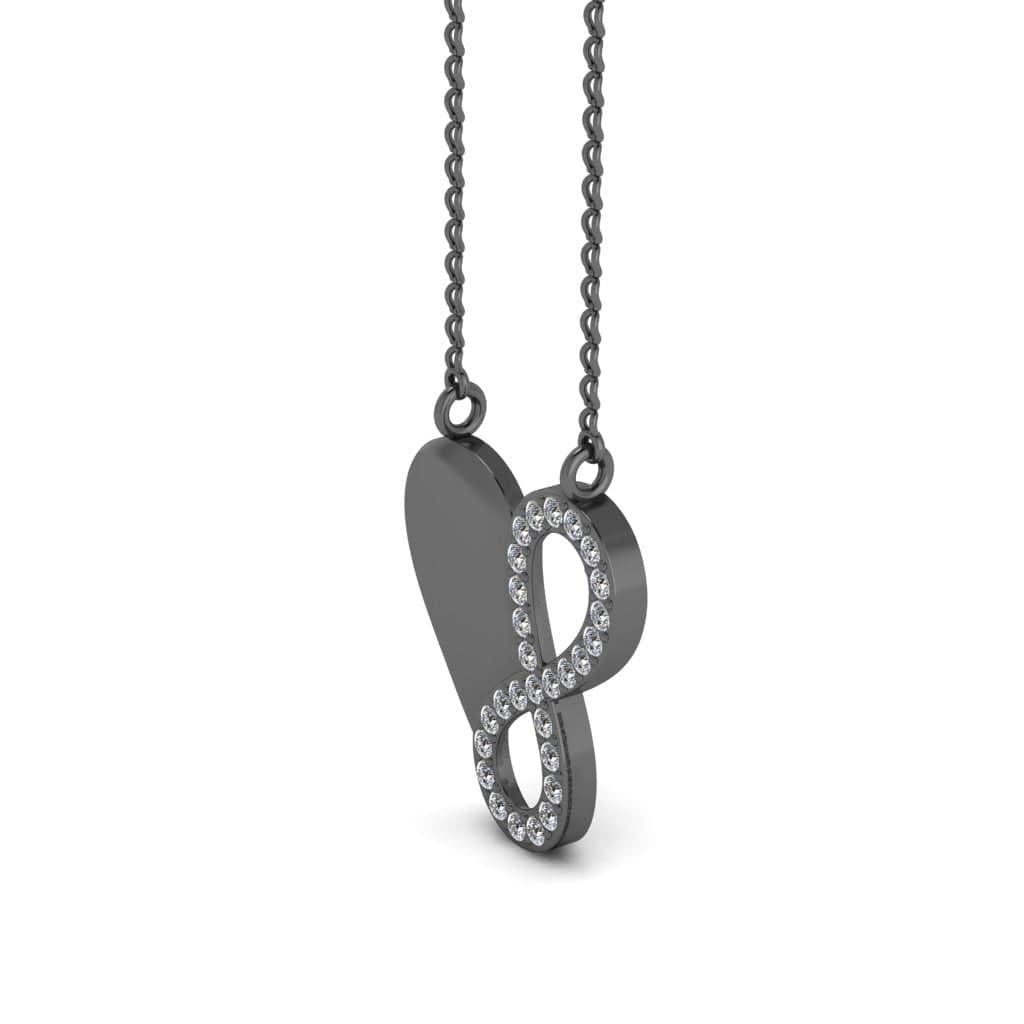 JBR “Endless Love”Heart and Infinty Sterling Silver Necklace - JBR Jeweler