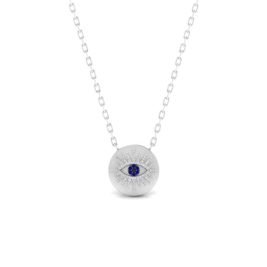 JBR Evil Eye Disc Pendant In Sterling Silver - JBR Jeweler