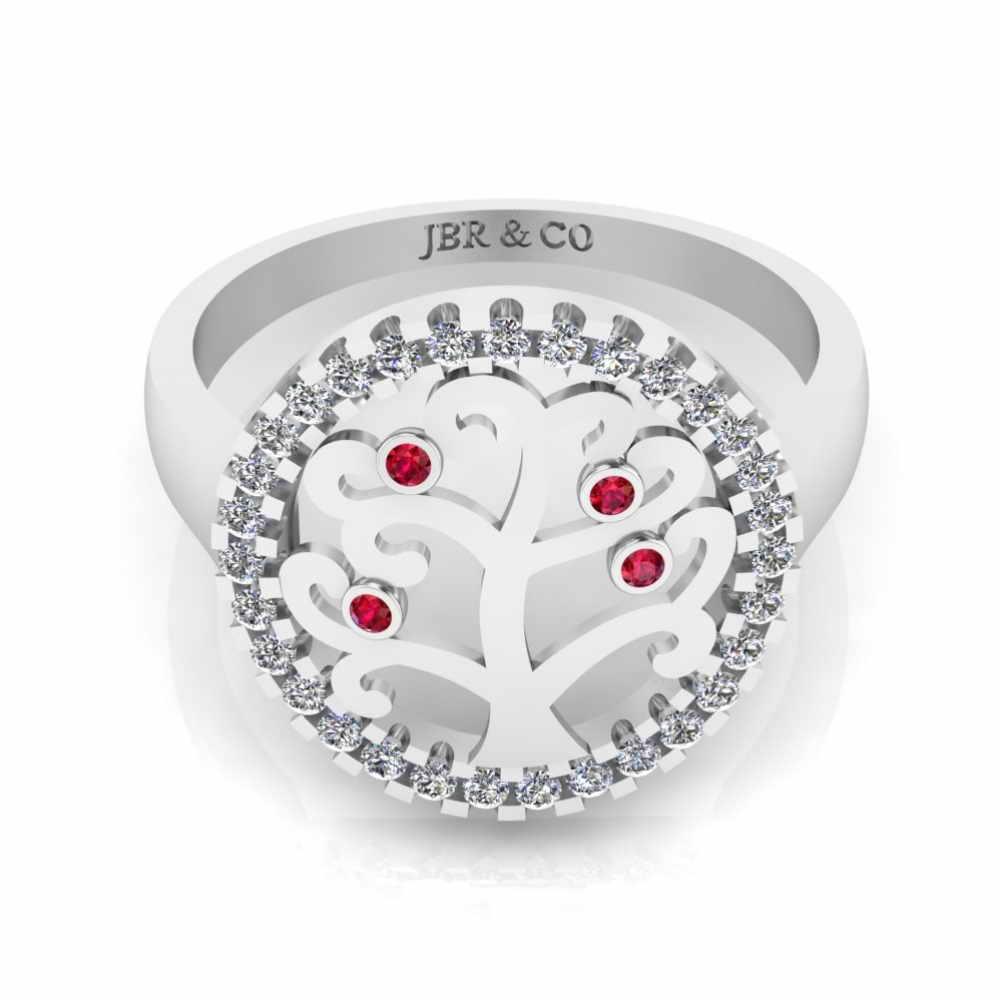 JBR Jeweler Silver Ring 3 / Silver JBR Family Tree For Life Sterling Silver Ring