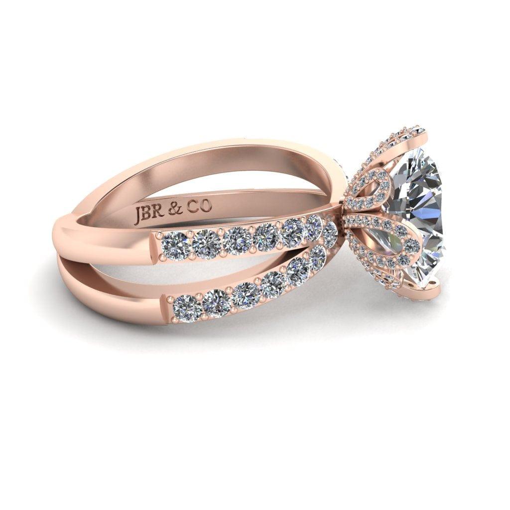 JBR Flower 4.0CT Round Cut Sterling Silver Engagement Ring - JBR Jeweler