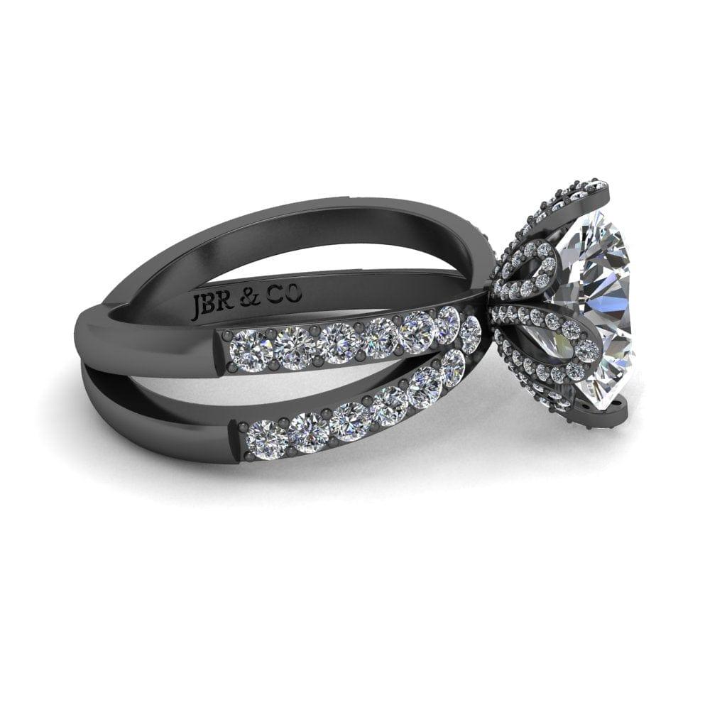 JBR Flower 4.0CT Round Cut Sterling Silver Engagement Ring - JBR Jeweler