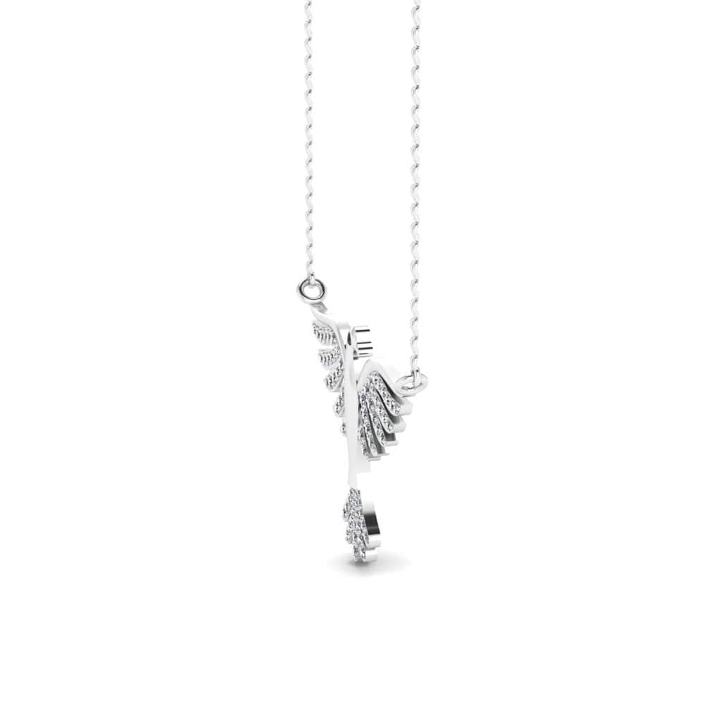 JBR Flying Bird Diamond Stud Sterling Silver Necklace - JBR Jeweler