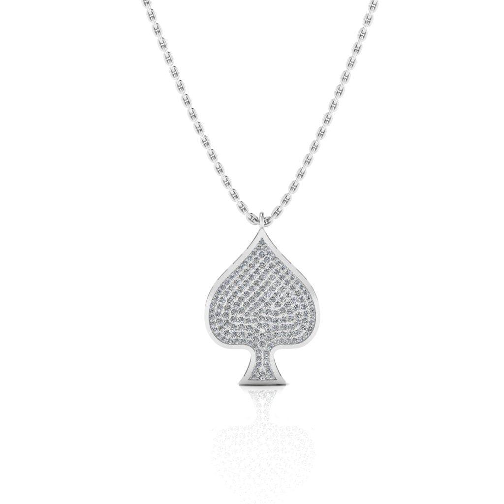 JBR “Gambling” Spades of Poker Inspired Sterling Silver Necklace - JBR Jeweler
