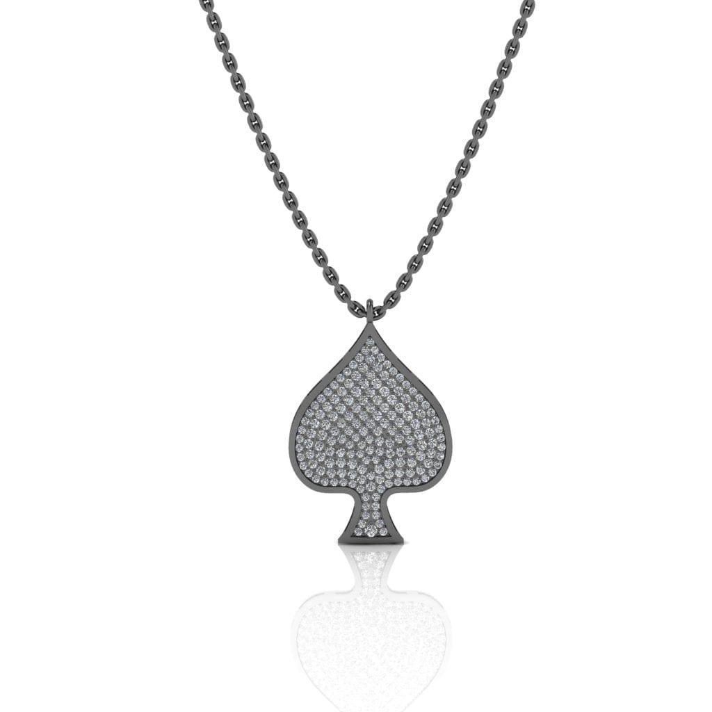 JBR “Gambling” Spades of Poker Inspired Sterling Silver Necklace - JBR Jeweler
