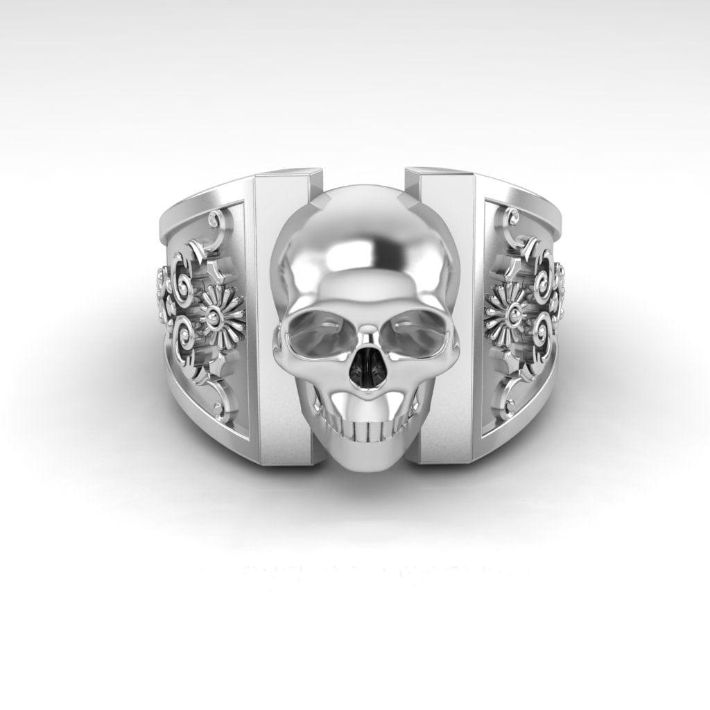 JBR Halloween European Shank Sterling Silver Skull Ring - JBR Jeweler