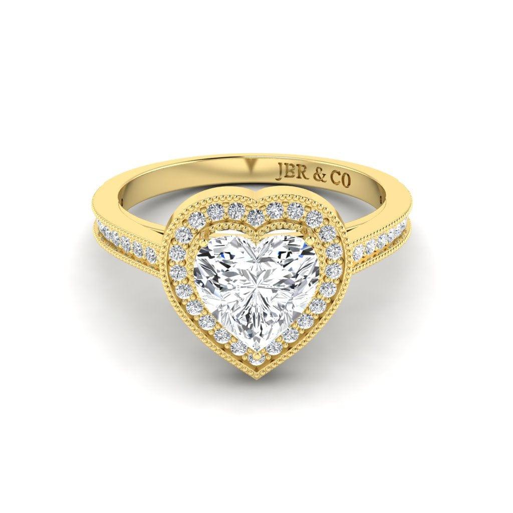 JBR Halo Heart Cut Sterling Silver Diamond Wedding Ring - JBR Jeweler